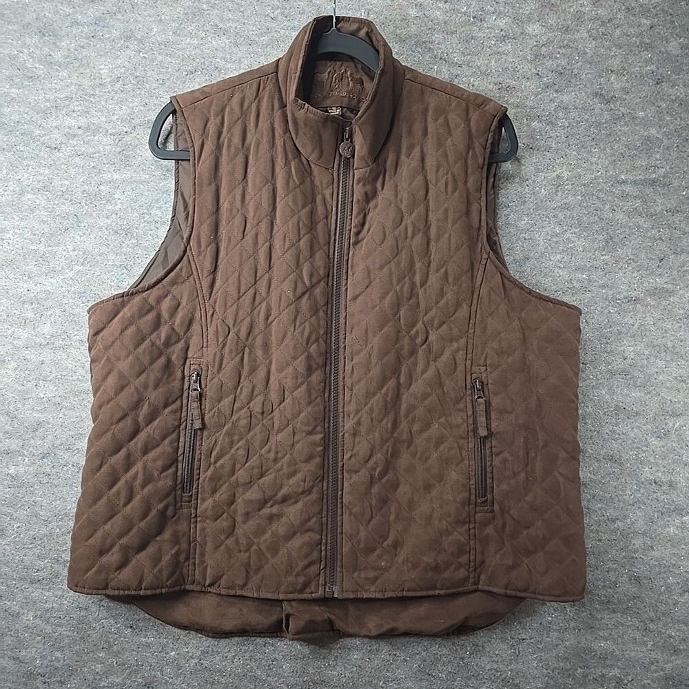 Outback Trading Company Brown Quilted Zip Up Vest Warm ComfortTemp Womens sz 1X